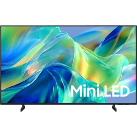 Samsung 43M1EH Ultra HD 4K TV, önden görünüm ve renkli Mini LED ekranıyla siyah ayaklı tasarım