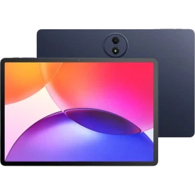 TCL Tab A1 Plus koyu mavi öğrenci tableti, önde renkli ekran ve arka kamera modülü görünüyor.