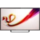 Sunny LED Siyah Full HD 55 inç televizyon, renkli ekran görüntüsü ve ayak standıyla önden görünüm