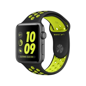 Apple Watch Nike+ Series 2 42 mm uzay grisi akıllı saat, siyah Volt Nike spor kordonuyla