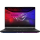 Asus ROG Strix SCAR 16 G635LX-RW144 siyah oyuncu laptop, RGB ışıklı oyun ekranı görünümlü.