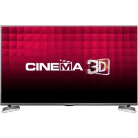 LG 49LB620V Full HD FHD LED televizyon, kırmızı sinema 3D arayüz ekranıyla vitrinde sergileniyor