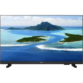 Philips 43PFS5507 Full HD LED TV, ekranda manzara görüntüsü; siyah gövde, vitrin modeli.