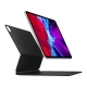 Apple iPad Pro 1024 GB 4G gri 12,9 inç tablet, klavyeli kılıfla yan açıdan görünüm