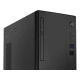 Lenovo V520 10NK0021TX siyah masaüstü bilgisayar kasası, ön panel bağlantı noktalarıyla birlikte görünüyor