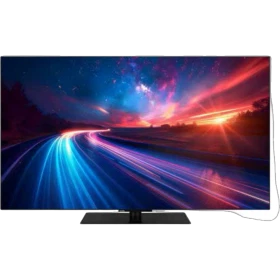 Vestel 55OG9950 Ultra HD 4K OLED televizyon, manzara görüntüsü gösteren ince siyah ekran