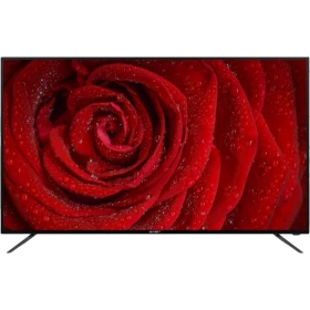 Axen 55 inç UHD 4K Smart LED televizyon, ince siyah çerçeveli ekranında kırmızı gül görüntüsüyle