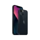 Siyah Apple iPhone 13 Mini akıllı telefon, ön ekran ve çift arka kamera tasarımıyla çapraz açıdan görünüm