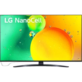 LG 50NANO766QA Ultra HD 4K LED televizyon, ekranda NanoCell görseli ve canlı renkli baloncuklar.