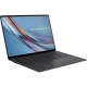 Koyu gri Asus ExpertBook Ultra B9406CAA-UX7641TB1D ultrabook laptop, açık ekran ve siyah klavye ile.