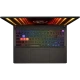 MSI Vector 16 HX AI A2XWHG-091XTRP325 koyu gri oyuncu laptop klavye ve RGB aydınlatma görünümü