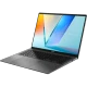 ASUS Vivobook S16 OLED S3607QA-SH037W koyu gri iş laptopu, açık ekran ve klavye görünüyor