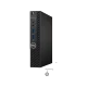 Dell OptiPlex 3050 Micro masaüstü bilgisayar, siyah kompakt kasa ve ön panel bağlantılarıyla.