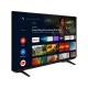 Beko B65 B 820 B Ultra HD 4K TV, siyah ekranında akıllı TV uygulamaları ve içerik menüsüyle önden görünüm