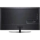 LG 65QNED866QA Ultra HD 4K televizyonun arka bağlantı paneli ve stand bağlantıları, genel siyah renk.
