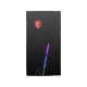 MSI Infinite S 9SC-010EU siyah masaüstü bilgisayar kasası, önden RGB aydınlatma ve MSI ejderha logosuyla