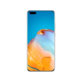 Huawei P40 Pro siyah akıllı telefonun önden görünümü ve renkli ekran tasarımı