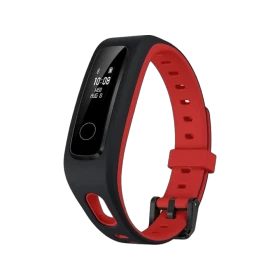 Honor Band 4 Running kırmızı akıllı bileklik, siyah ekranı ve ayarlanabilir silikon kordonuyla