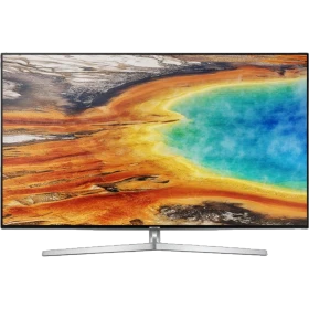 Samsung 55MU9000 Ultra HD 4K LED televizyon, canlı renkli manzara ekrana yansıtılmış, genel renk.