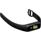 Samsung Galaxy Fit siyah akıllı bileklik, dikdörtgen ekranı ve ayarlanabilir kayışıyla önden görünüm