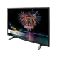 LG 49LH510V Full HD LED TV ekranda şehrin ışıkları ve havai fişek gösterisi ile siyah görünümde