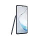 Samsung Galaxy Note 10 Lite siyah akıllı telefon, önden ekran görünümü ve yanında S Pen kalemle birlikte