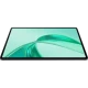 Honor Pad X8a 128 GB gri tabletin ön yüzü, kavisli yeşil ekran tasarımıyla vitrinde görünüyor.