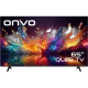 Onvo 65VQ90F3UA Ultra HD 4K LED televizyon, siyah çerçeveli ekranda renkli soyut desenlerle