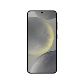 Samsung Galaxy S24 Plus siyah akıllı telefon, önden görünüm, ince çerçeveli ekran ve ön kamera deliği