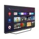 Arçelik A65 B 880 B Ultra HD 4K LED televizyon, siyah çerçeveli ekranında akıllı TV menüsüyle önden görünüm