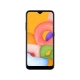 Samsung Galaxy A01 siyah akıllı telefon, önden ekran görünümü ve ince çerçeveli tasarım, vitrin görseli