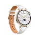 Huawei Watch GT 4 Beyaz 41mm akıllı saat, altın renkli yuvarlak kasa ve beyaz deri kayışla