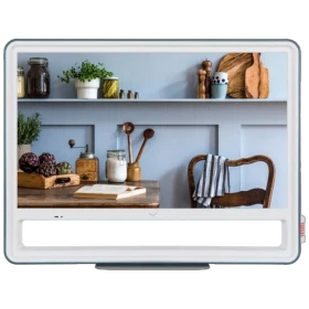 Vestel 24HA9520M HD Ready LED televizyon, ekranda mutfak dekorasyonu ve raflar görülen önden görünüm