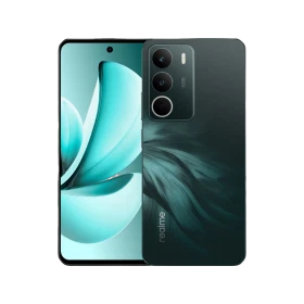 Realme C71 yeşil akıllı telefon ön ve arka yüz tasarım, çoklu kamera modülü görünüyor