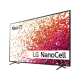 LG 70NANO756PA Ultra HD 4K LED televizyon ekranında NanoCell 75 logosu ve renkli doku görünüyor