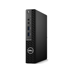 Dell OptiPlex 3080 N012O3080MFF_U siyah masaüstü bilgisayar, önden ve yandan görünüm