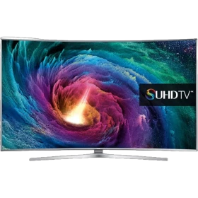 Samsung 78JS9500 Ultra HD 4K televizyon, canlı renklerle çiçek desenli ekran, genel görünüm.