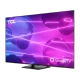 TCL 55C745 Ultra HD 4K LED televizyon; mor-pembe soyut arka plan ve Google TV logosu görünüyor.