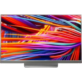 Philips 65PUS8503 Ultra HD 4K LED TV vitrin görseli, canlı renklerle soyut ışık çizgileri ekrana yansıtılıyor.