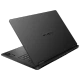 HP OMEN Gaming 17-db1022nt siyah oyuncu laptop, kapalı şık kasa görünümü önden arkaya açıyla