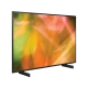 Samsung HG65AU800EE Ultra HD 4K LED televizyon siyah ekranda renkli soyut görüntü sunuyor