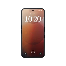 Nothing Phone 3a siyah akıllı telefon, ince çerçeveli ön yüz ve ortalanmış kamera deliğiyle önden görünüm