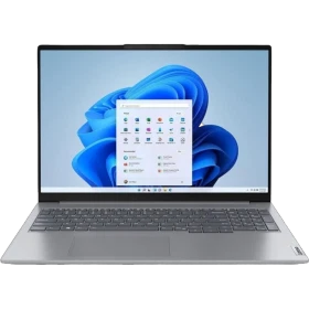 Lenovo ThinkBook 16 G6 IRL 21KH00V1TR013 gri iş ve ofis laptopu, önden açık ekran ve tam klavye görünümü