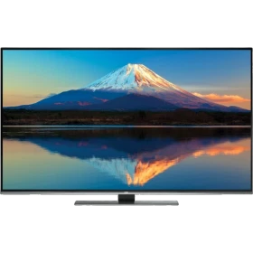Beko B65L 9683 5S Ultra HD 4K TV, siyah çerçeveli ekranında dağ ve göl manzarası gösteriyor