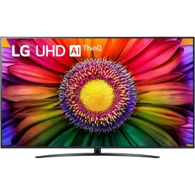 LG 75UR81006LJ Ultra HD 4K LED televizyon ekranda renkli çiçek görseliyle vitrin görüntüsü, genel renk