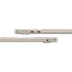 Altın renk Apple MacBook Air M4 13.6 inç yan profili, ince gövde, MagSafe, USB-C girişleri ve kulaklık jakı