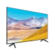 Samsung GU50TU8079U Ultra HD 4K LED televizyon; geniş manzaralı dağ ekran görüntüsüyle ön panel açık