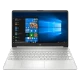 HP 15s-eq2000nt 4H0J2EA12 gümüş iş ve ofis laptopu; açık Windows ekranlı, klavyeye yakın görünüm.