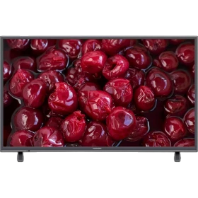 Grundig Napoli 49 GCU 7855 AP Ultra HD 4K LED televizyon, ekranda kırmızı kiraz görüntüsüyle.