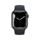 Apple Watch Series 7 41 mm siyah alüminyum kasa ve spor kordonlu akıllı saat, önden görünüm